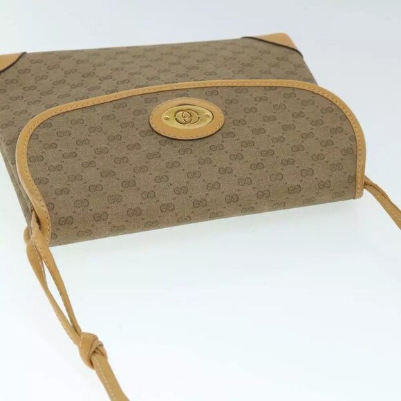 GUCCI Micro GG Canvas Shoulder Bag PVC Leather Beige 007 92 5548 Auth th3994 - Picture 7 of 16